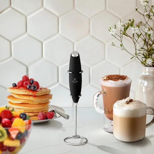 Miniatura 6 de Zulay Kitchen Potente varita espumadora de leche con 2 baterías Duracell – Mezclador de bebidas portátil ultrarrápido – Máquina de espuma eléctrica