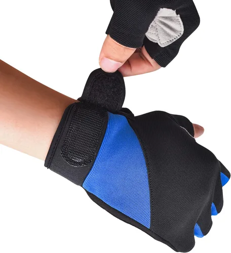 Miniatura 3 de ChinFun Guantes de vela unisex acolchados con palma sin dedos, guantes de kayak, perfectos para remo, canoa para hombres, mujeres y jóvenes A-azul