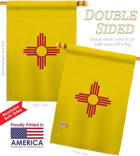Miniatura 3 de Americana Home & Garden S140532-BO Nuevo México Estados Impresiones Decoración Vertical Casa 28" X 40" 13" 18.5" Doble Cara Banderas Set Impreso