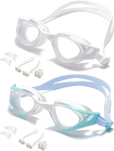Miniatura 12 de Gafas de natación, visión súper clara, gafas de natación para adultos, adecuadas para todo tipo de programas de natación Negro Blanco