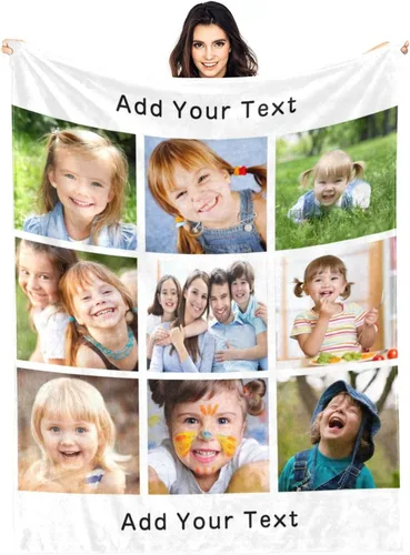 Miniatura 7 de Manta personalizada con nombre, mantas de monograma personalizadas con diseño de color de contraste, manta personalizada para bebés, niñas, niños