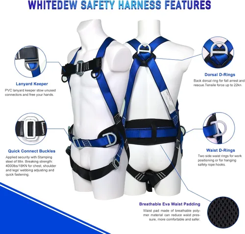 Miniatura 2 de Kit de protección contra caídas de arnés de seguridad con cordón de absorción de golpes, arneses de trabajo para techos, arnés de seguridad