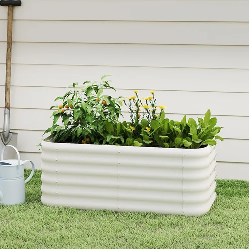 Miniatura 14 de Paquete de 2 camas de jardín elevadas galvanizadas de 2 x 1 pies, cama para macetas al aire libre, jardinera de metal para jardinería y plantación