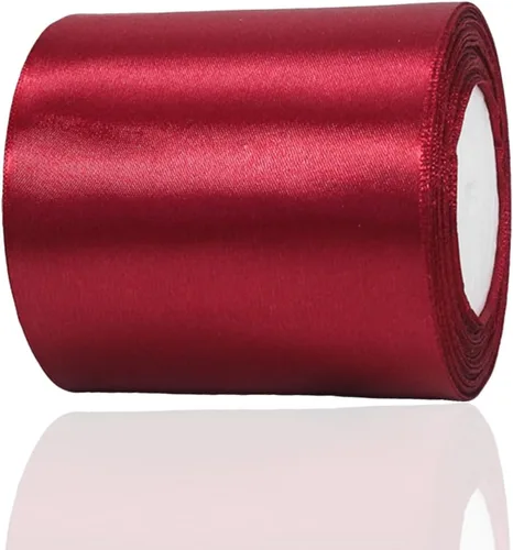 Miniatura 48 de Cinta rosa intensa de 1-1/2 pulgadas x 25 yardas, cinta de satén de tela de color rojo rosa sólido para envolver regalos, manualidades de bricolaje