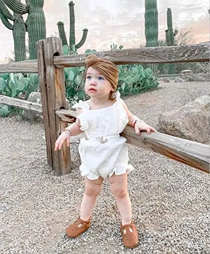 Miniatura 2 de YOUNGER TREE - Overol para bebé, niña, con volantes, sin mangas, mameluco de estilo casual para verano, ropa de lino de algodón