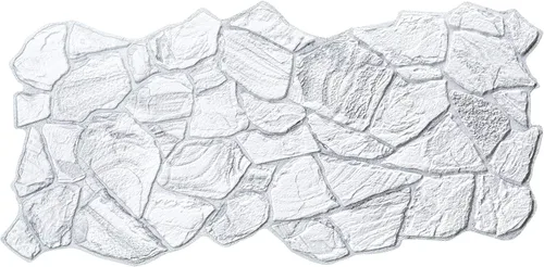 Miniatura 6 de Dundee Deco Paneles de pared 3D - Paneles de pared de PVC de piedra sintética blanca y gris para decoración de pared interior, sala de estar, Gris