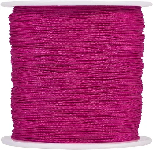 Miniatura 27 de Cordón de nailon trenzado de 150 yardas, cuerda roja de 0.020 in para pulsera, hilo de cuentas de nailon para collar Kumihimo, joyas, borlas