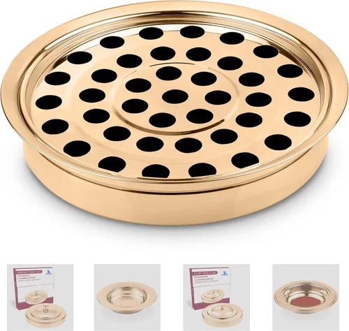 Miniatura 10 de (Plato de oferta rojo) Platos de oferta de acero inoxidable dorado prémium para iglesia Bandejas de oferta Plato de colección de iglesia Plato