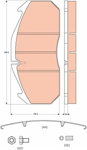 Miniatura 2 de TRW GDB5065 Kit de patins de frein, disco de frein
