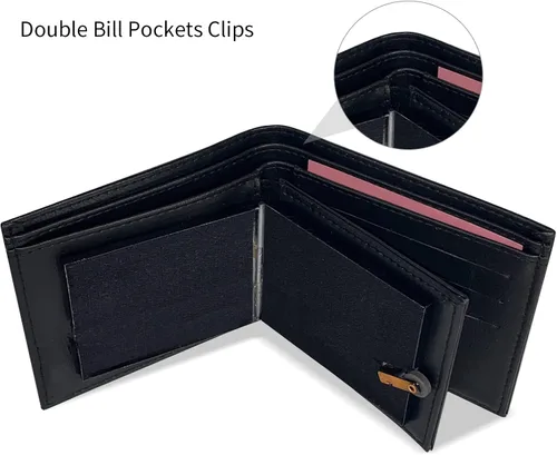 Miniatura 5 de MeYuxg Billetera mágica premium, con protección RFID, cartera compacta de piel sintética negra para amantes del espectáculo mágico de magos