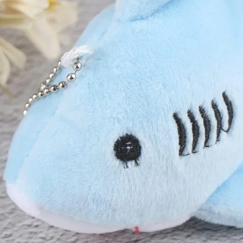 Miniatura 3 de Mini llavero de tiburón azul de felpa, adorno de animal de peluche de tiburón suave, colgantes de llavero, decoración del hogar, Azul