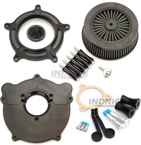 Miniatura 5 de Black Ops Filtro de entrada de turbina Filtro de lluvia para Harley 2008-2013 Flhrc Road King Classic Flhx Fltr Flht