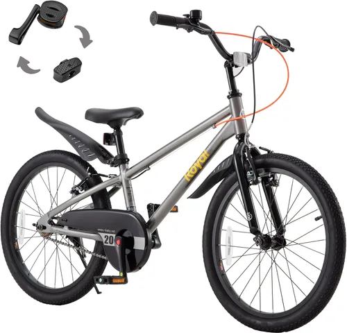 Miniatura 12 de RoyalBaby EZ-Pro Kids Bike, Lightweight Aluminum 2-in-1 Balance to Pedal Bike with One-Key Switch, 14 16 18 20 Inch for Age 3-10 Years