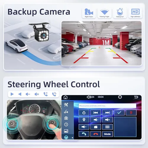 Miniatura 3 de Estéreo de coche con pantalla táctil de 10.1 pulgadas, pantalla de 10 pulgadas, 1 radio DIN con CarPlay y Android Auto/Mirror Link/EQ