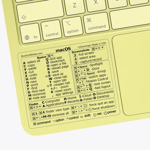 Miniatura 9 de Synerlogic 100 calcomanías (universal/neo/aire/pro) de teclado de referencia para Mac OS, vinilo laminado, para MacBook/iMac/Mini