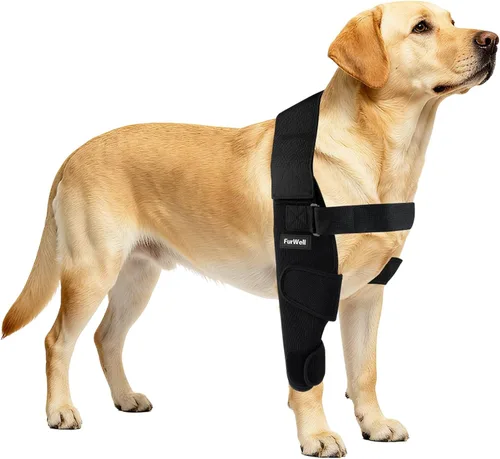 Miniatura 10 de Protector de codo para perro con correa de pecho desacoplada, transpirable, resistente a la abrasión, soporte de codo ajustable para higroma