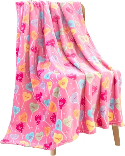 Miniatura 35 de Manta de forro polar suave para primavera de niñas y niños: bebés, pollitos, pájaros, flores en suave y acogedor amarillo, verde, rosa sobre fondo