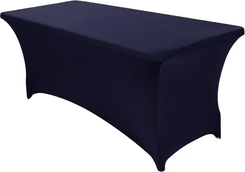 Miniatura 27 de SEPARO Paquete de 2, Cubierta de Mesa de Spandex Fucsia de 8 Pies, Mantel Rectangular Ajustado Estirable de 6 pies, Sin Arrugas para Fiestas, Ferias