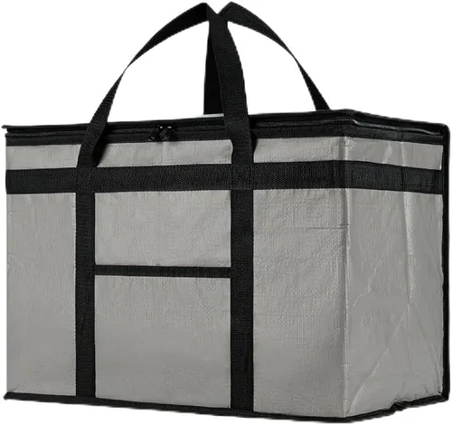 Miniatura 9 de Bolsa de enfriador XXL aislada y calentador de alimentos de NZ home para entrega y compras de comestibles con cremallera superior, color rojo