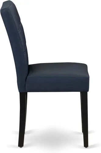 Miniatura 17 de East West Furniture NFAS3-BLK-09 - Juego de mesa de cocina de 3 piezas, incluye una mesa de madera y 2 sillas acolchadas de tela de poliéster azul