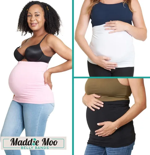 Miniatura 21 de Bandas para el vientre: disponibles en 8 tamaños y 7 colores. Extensor de camisa de maternidad y posparto, 3 paquetes para todas las etapas