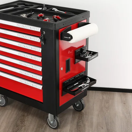 Miniatura 7 de CASOMAN Caja de herramientas magnética, bandeja, soporte para toallas de papel, juego de 4 piezas, negro, variedad de uso, duradero, imanes