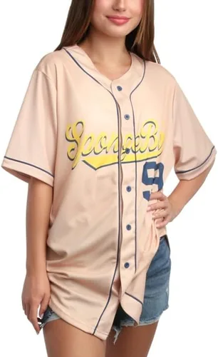 Miniatura 3 de Nickelodeon Camiseta de béisbol de Bob Esponja para mujer, camisa de uniforme de moda, camiseta con botones para mujer, S-L
