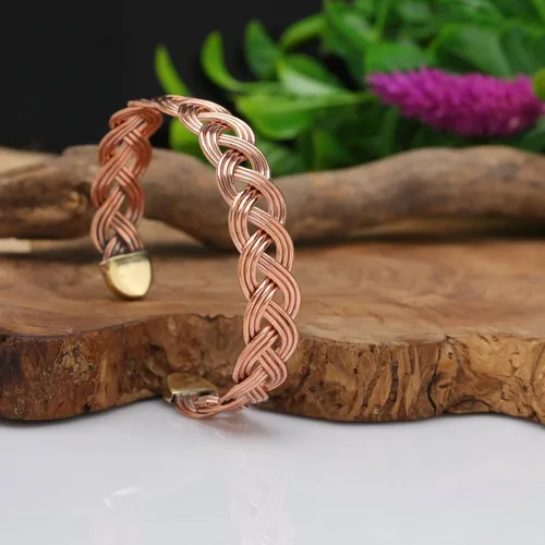 Miniatura 25 de Handmade Elegant Copper Bracelet for Women - Pure Copper Bracelet for Pain Relief and Stress Relief - Adjustable Entwisted Copper Bracelet to Fit