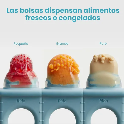 Miniatura 3 de Frida Baby Comedero Push Pop, alimentador de frutas para bebés para introducir de forma segura nuevos alimentos, frescos y congelados, silicona, sin