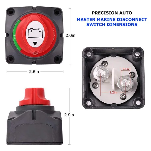 Interruptor de desconexión de batería marina – Corte maestro de posición de encendido y apagado premium – 6 V 12 V 24 V 48 V – Batería para barco,