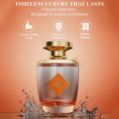 Miniatura 5 de AHUJA Blossomy Eau De Parfum 3.4oz para mujer – Fragancia floral de larga duración con tuberosa natural y jazmín – Perfume lujoso, fresco y elegante