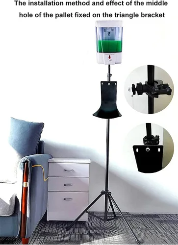Miniatura 3 de Bandeja de goteo para dispensador de jabón montado en la pared, evita goteos y pulverizaciones, soporte dispensador, color negro