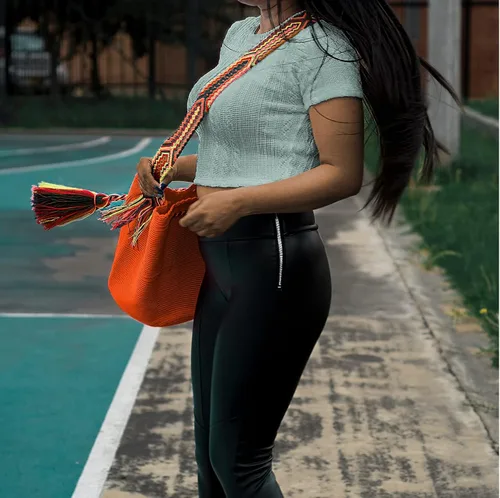 Miniatura 5 de Wayuu Classic Boho Collection - Bolso de mano tejido de ganchillo para playa