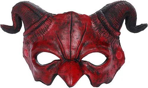 Miniatura 14 de Máscara de cabra para Halloween, oveja, cráneo, carnaval, fiesta, poliuretano, animal, cuerno de animal, cosplay, fiesta, accesorio de disfraz Negro