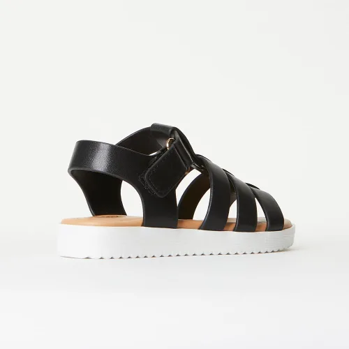 Miniatura 3 de FabKids Sandalias de gladiador para niñas, sandalias planas de tiras trenzadas, sandalias de verano con punta abierta, zapatos de vestir