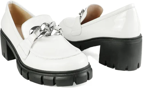 Miniatura 3 de HeneiKecci Chunky Loafer Women Lug Sole Penny Loafer for Women Platform Comfortable Shoes with Metal Chain Women Work Shoes