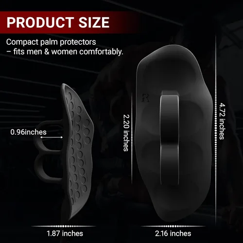 Miniatura 2 de Puños de entrenamiento antideslizantes – Protector ergonómico de goma en la palma para levantamiento de pesas, peso muerto, dominadas, crossfit