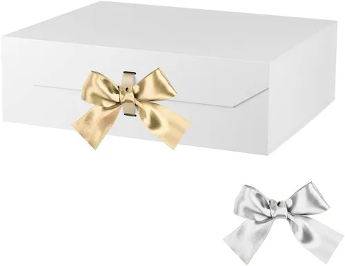 Miniatura 11 de GoooodGift Caja de regalo grande blanca de 13 x 11 x 5.3 pulgadas, caja de regalo con tapa cierre magnético, Navidad, cajas de regalo plegables