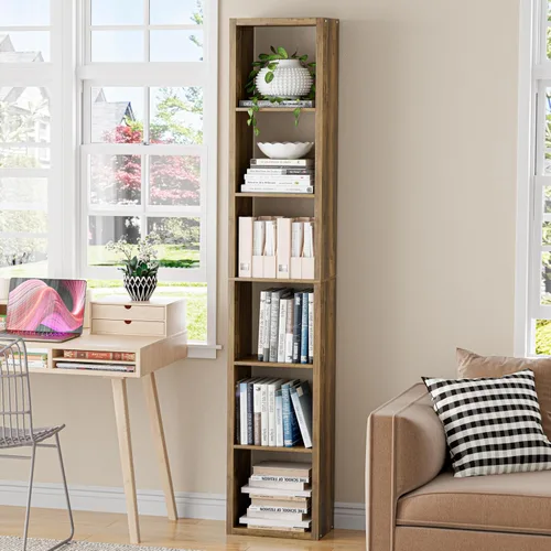 Miniatura 50 de VDNEND Organizador de Almacenamiento en Cubos Estantería, Estante Cúbico Decorativo de 11 pulgadas con Respaldo Abierto y Borde Engrosado, Marrón