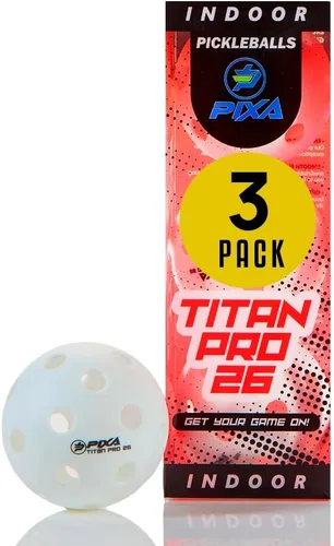 Miniatura 11 de PIXA Titan Pro 26 Pickleball para interiores, aprobado por USAPA, bolas de pickleball duraderas para interiores, rebote constante, vuelo suave, Rojo