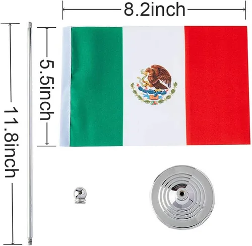 Miniatura 2 de Bandera de México, bandera mexicana, pequeña mini bandera mexicana de escritorio, utilizada para mesa, oficina, aula, hogar, decoración de eventos