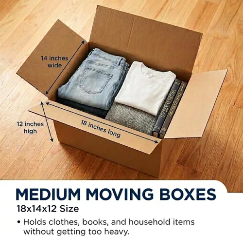 Miniatura 2 de BOX USA Cajas de mudanza medianas 18"L x 14"W x 12"H Paquete de 20 - Caja de cartón corrugado para envío, correo, embalaje, empaquetado