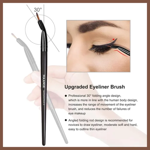 Miniatura 6 de MAANGE Brochas de maquillaje, 25 piezas, juego de brochas de maquillaje de alta calidad, corrector sintético para rubor, base, sombra de ojos