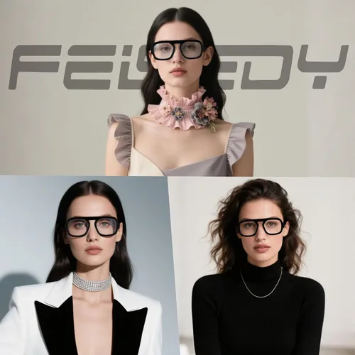 Miniatura 3 de FEISEDY - Gafas de moda con filtro de luz azul para mujeres y hombres, armazón vintage cuadrado con estilo, elegantes lentes falsos B0285