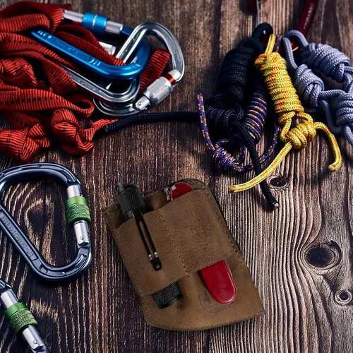 Miniatura 7 de Hide & Drink, Billetera de bolsillo EDC, organizador de efectivo curvado, soporte para tarjetas frontal delgado, clip para dinero, cuero de grano