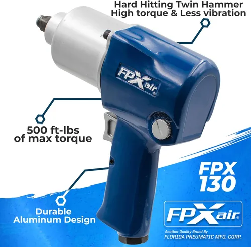 Miniatura 2 de FPXAIR Llave de impacto de aluminio de 1/2 ": FPX-130, Herramientas eléctricas automotrices para mecánica, herramientas de garaje