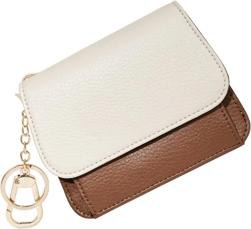 Miniatura 25 de Cartera pequeña para mujer, con bloqueo RFID, delgada y bolsillo para monedas, tarjetero plegable para tarjetas de crédito con ventana