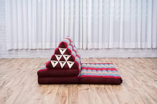 Miniatura 7 de Leewadee - Cojín Tailandés plegable para el suelo con respaldo para TV, sala de estar, colchón para exterior, 65.7 x 20.9 x 11.8 pulgadas, Kapok