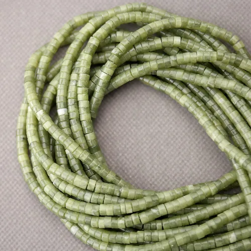 Miniatura 2 de 150 piezas de cuentas espaciadoras de jade natural africano de Transvaal, cuentas sueltas semipreciosas planas redondas de piedra de 4 mm*2 mm, Jade