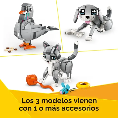 Miniatura 4 de LEGO Creator 3 en 1 Juguete de Gato Juguetón - Juguete de Construcción con 3 Opciones de Construcción, Gato, Perro o Paloma - Regalo de Cumpleaños